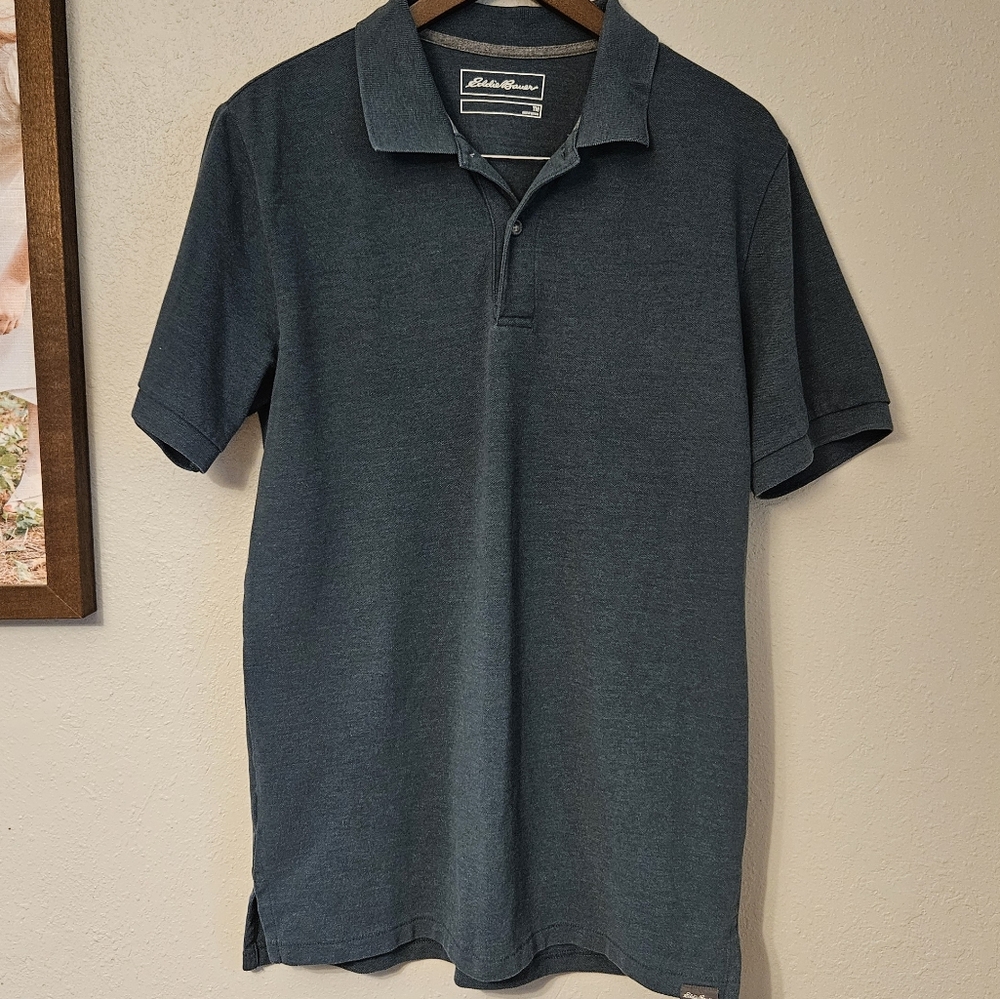 Eddie Bauer Polo Shirt Men Short Sleeve Green Size TM